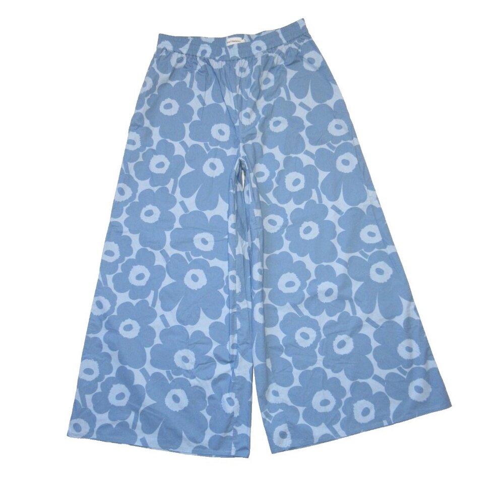 Marimekko Blue Floral Wide-Leg Pants - Picture 8 of 13